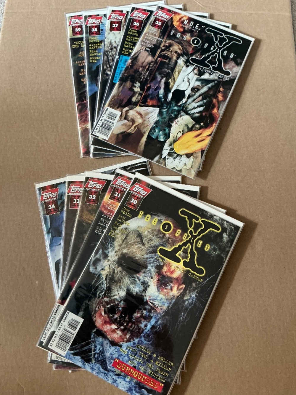 The X-Files Topps Comics Lot 10 Issues 30 Through 39